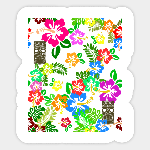 Hibiscus Tiki Sticker by masciajames